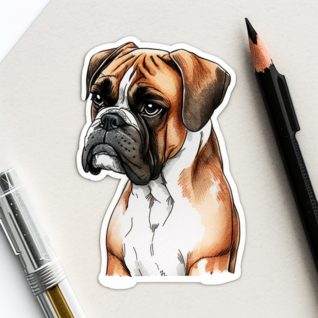 Boxer - Vinyl Sticker - K9 Design
